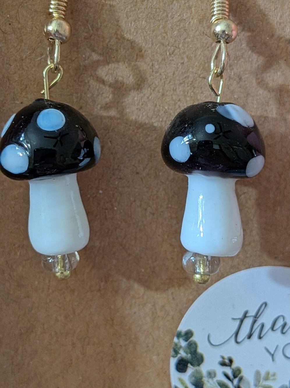 Poisonous Mushroom Earrings - Picture 3 of 3